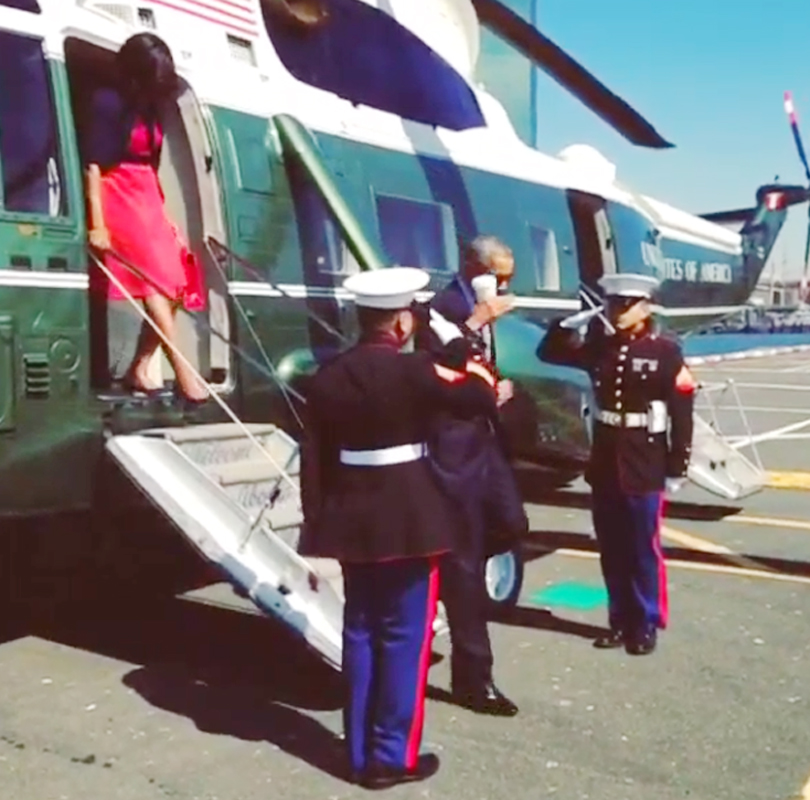 Obama Salutes Marines With Coffee Cup Washington Times